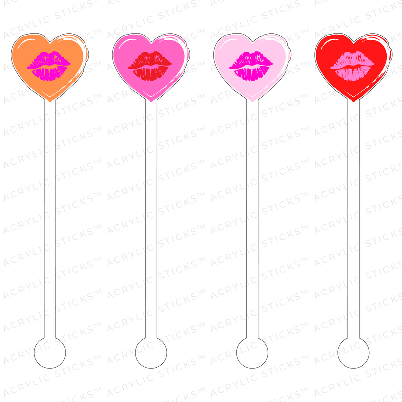 KISSY LIP HEARTS ACRYLIC STIR STICKS COMBO