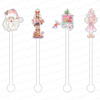 PRETTY PINK CHRISTMAS ACRYLIC STIR STICKS COMBO: 2 STYLE OPTIONS