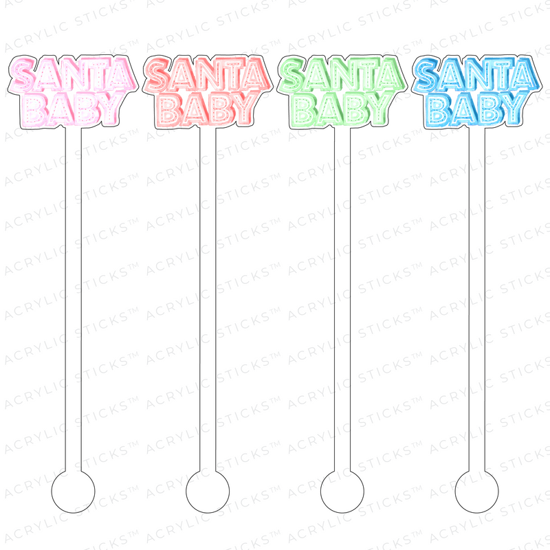 SANTA BABY CHRISTMAS ACRYLIC STIR STICKS COMBO