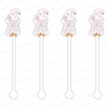 PRETTY PASTEL PINK SANTA ACRYLIC STIR STICKS (2 STYLES)