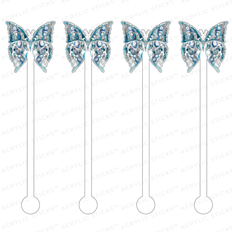 AVANT ICE BUTTERFLY ACRYLIC STIR STICKS