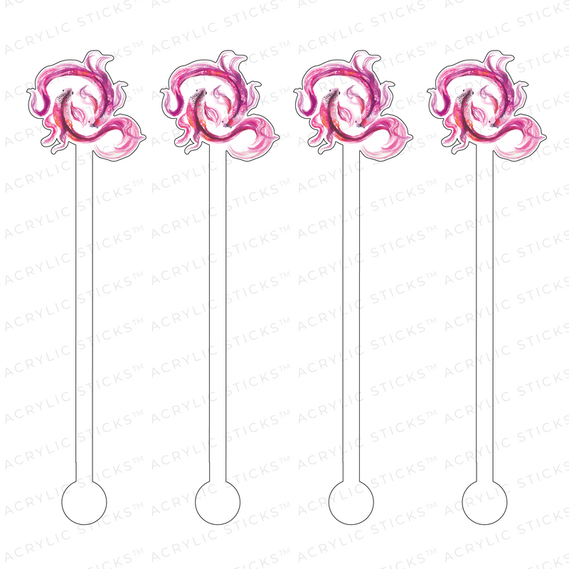 PINK GOLDFISH ACRYLIC STIR STICKS