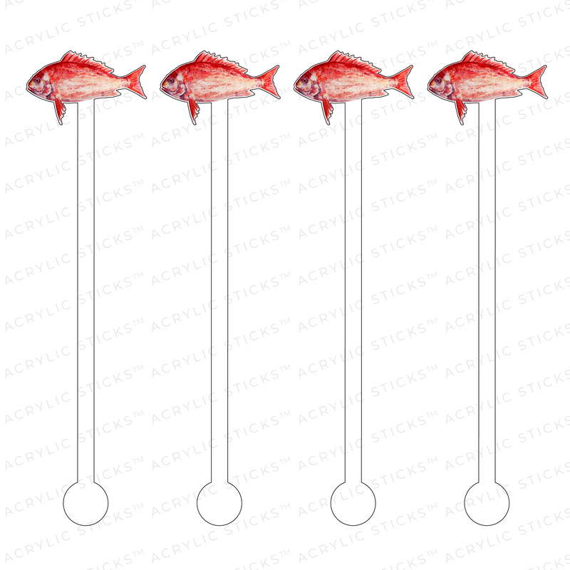 RED FISH ACRYLIC STIR STICKS