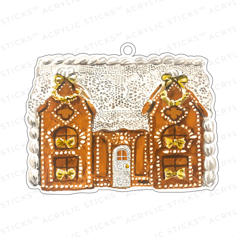 LACE GINGERBREAD HOUSE ACRYLIC ORNAMENT