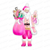 COUTURE PINK SANTA ACRYLIC ORNAMENT