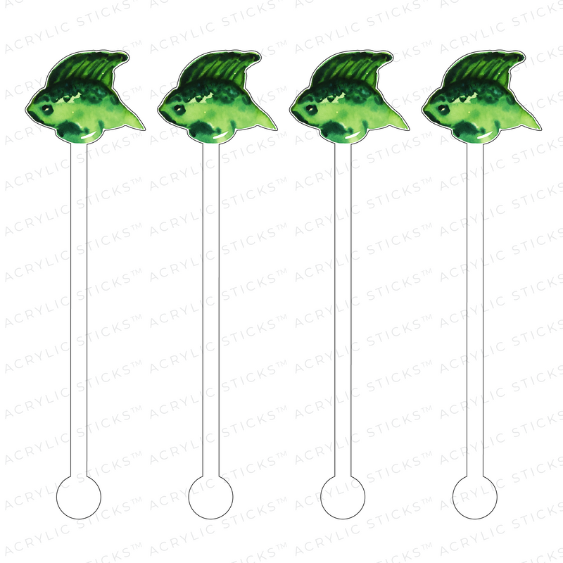 GREEN FISH ACRYLIC STIR STICKS