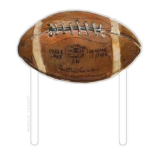 VINTAGE FOOTBALL ACRYLIC CAKE TOPPER