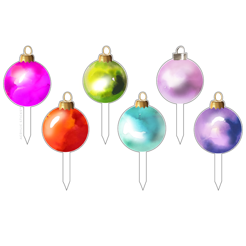 CHRISTMAS ORNAMENTS ACRYLIC PARTY PIK STICKS COMBO