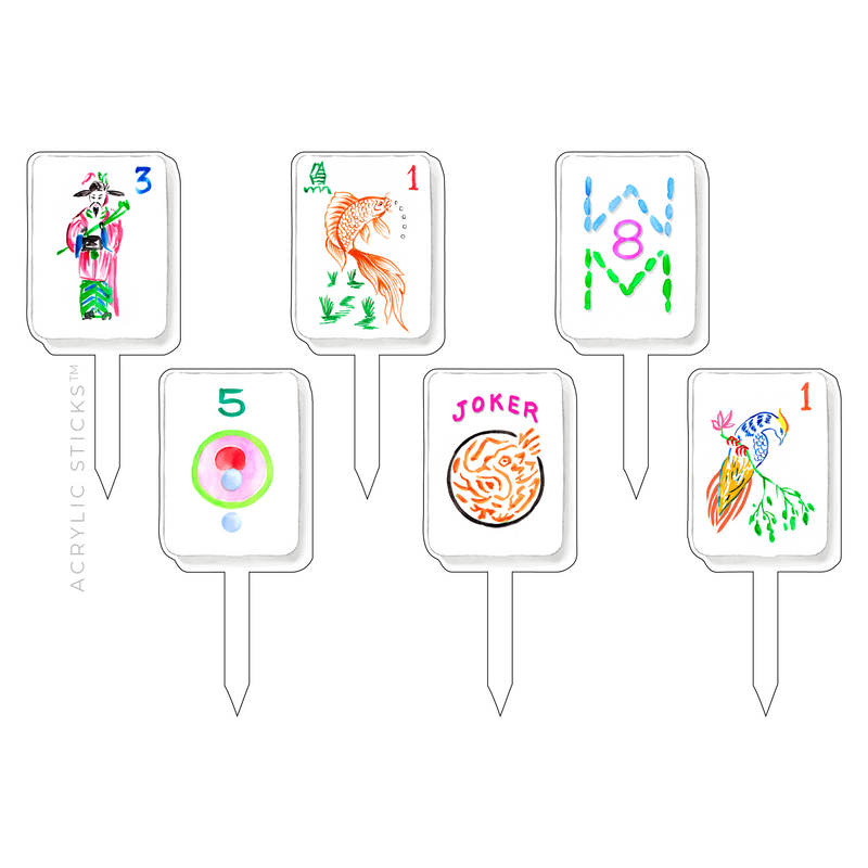 LET'S PLAY MAHJONG ACRYLIC PARTY PIK STICKS COMBO