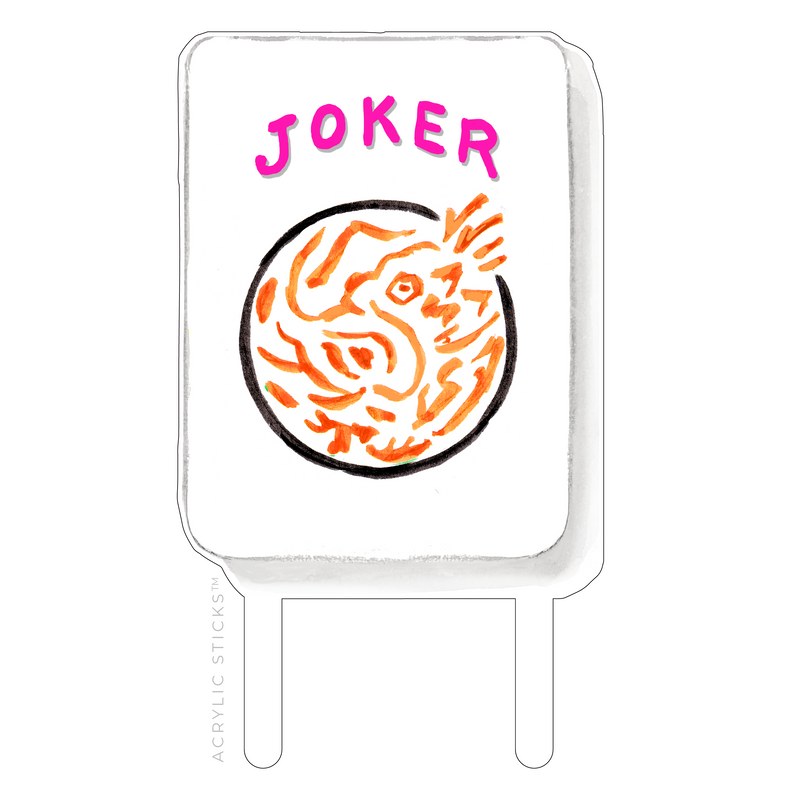 MAHJONG JOKER TILE ACRYLIC CAKE TOPPER