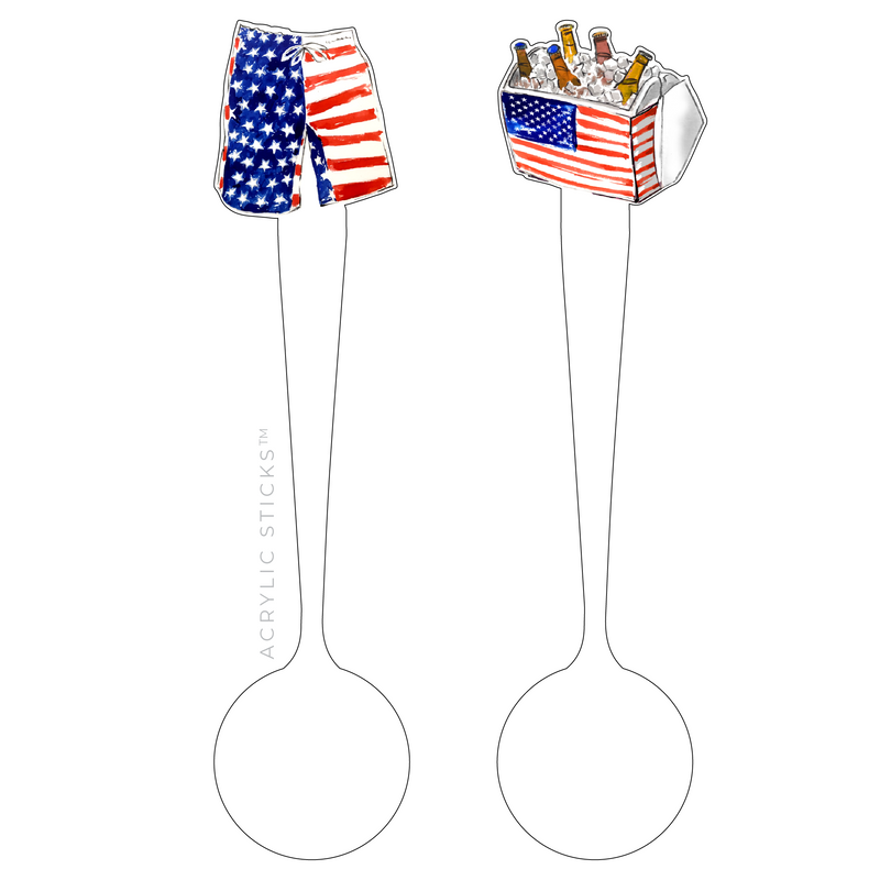 PATRIOTIC DUDE ACRYLIC CANOODLE SPOON COMBO