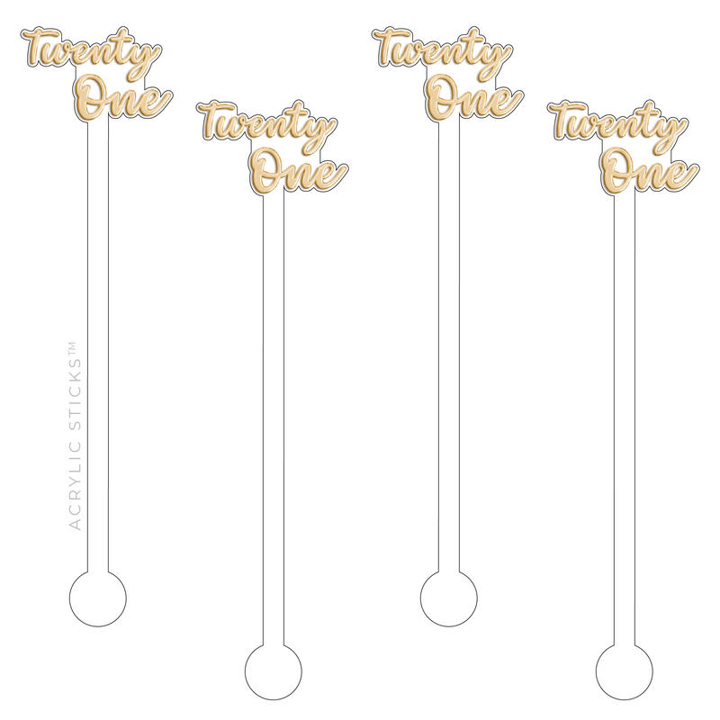 TWENTY-ONE ACRYLIC STIR STICKS