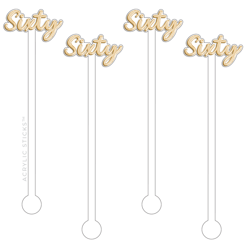 SIXTY ACRYLIC STIR STICKS