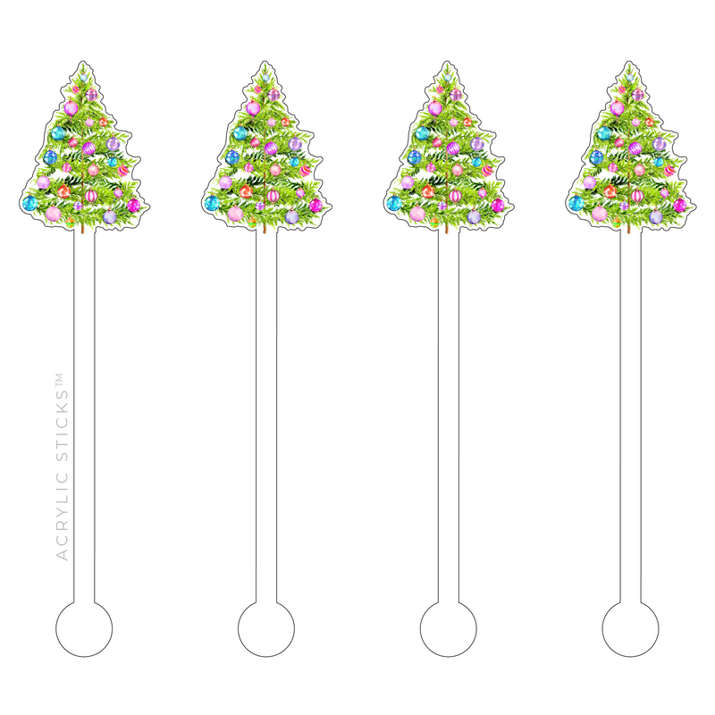 A CLASSIC CHRISTMAS TREE ACRYLIC STIR STICKS