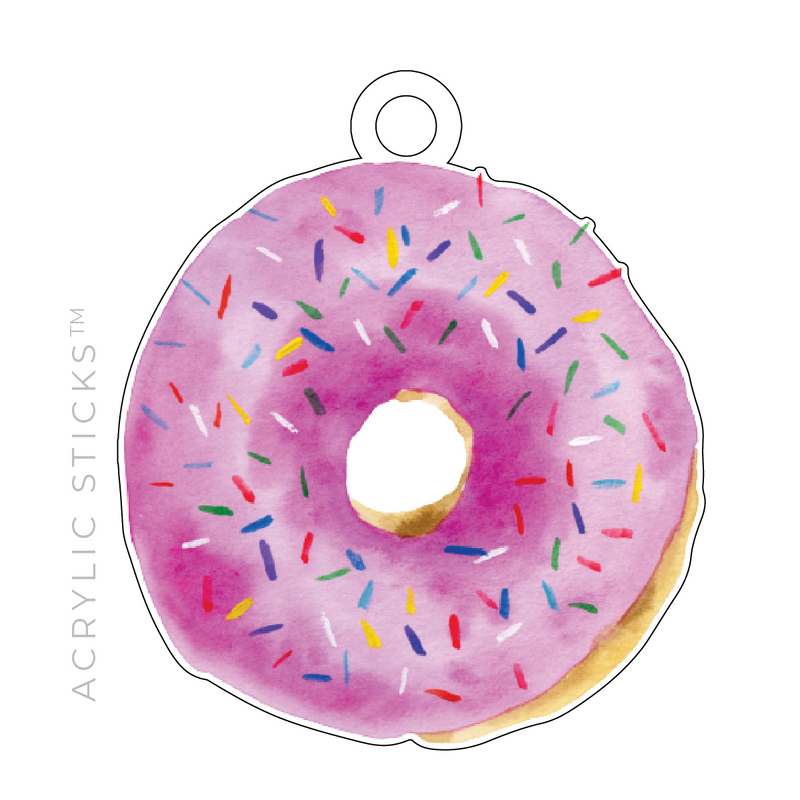 PINK SPRINKLE DONUT ACRYLIC GIFT TAG