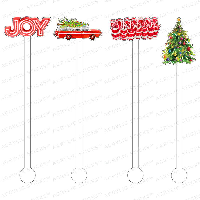 CHRISTMAS ROAD TRIP ACRYLIC STIR STICKS COMBO