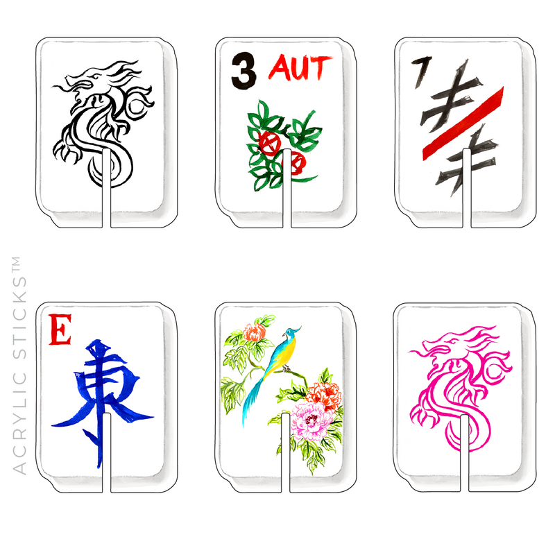 CLASSIC MAHJONG ACRYLIC DRINK CLIP COMBO