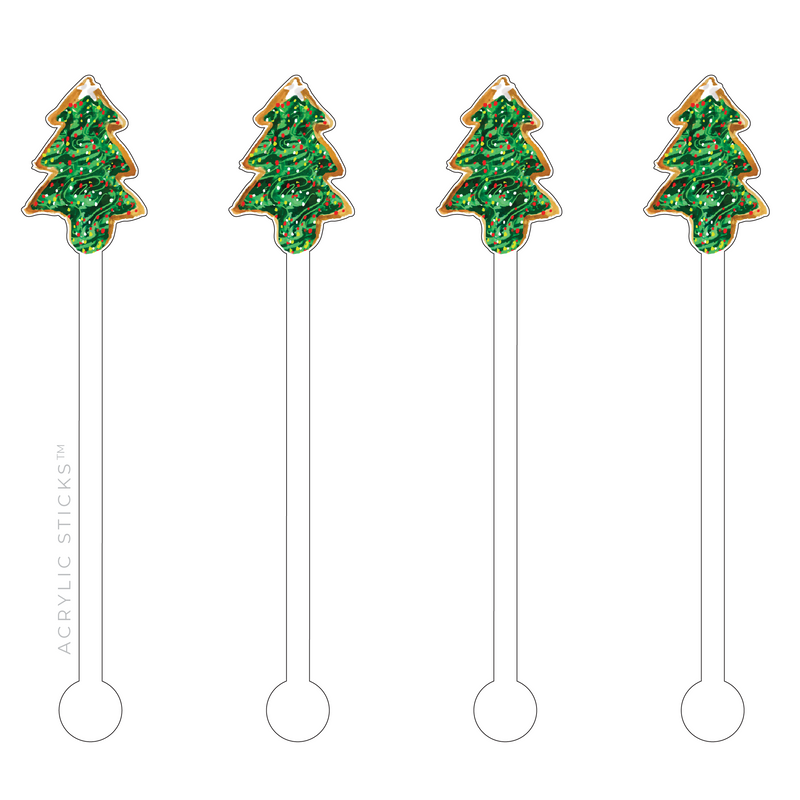 CHRISTMAS TREE SUGAR COOKIE ACRYLIC STIR STICKS