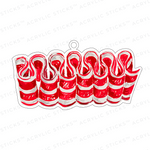 CHRISTMAS RIBBON CANDY ACRYLIC ORNAMENT (4 COLORWAY OPTIONS)