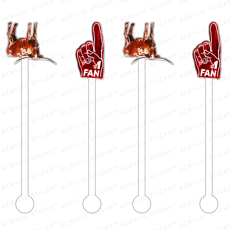 HORNS DOWN ACRYLIC STIR STICKS COMBO