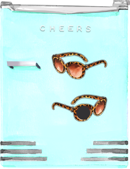 LEOPARD SUNGLASSES DESIGNER ACRYLIC MAGNET*