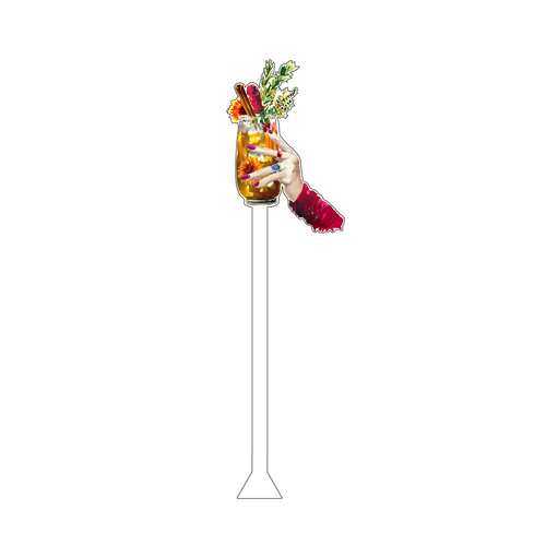 ROSEMARY THYME COCKTAIL HAND ACRYLIC STIR STICK