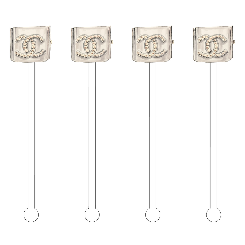 CLEAR CC HIGH FASHION CUFF ACRYLIC STIR STICKS