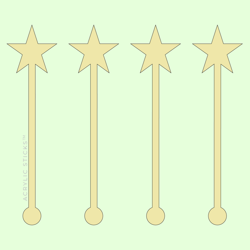 STAR YELLOW ACRYLIC STIR STICKS