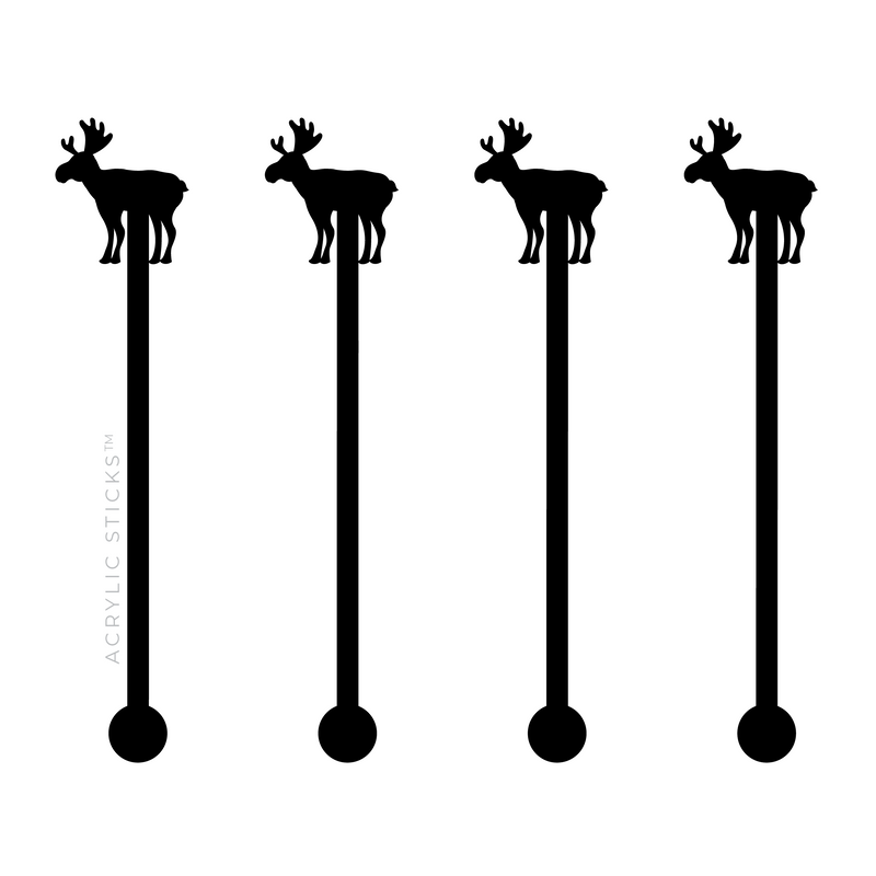 MOOSE BLACK ACRYLIC STIR STICKS