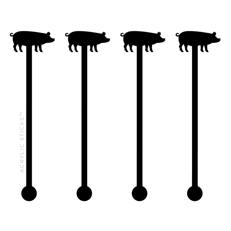 PIG BLACK ACRYLIC STIR STICKS